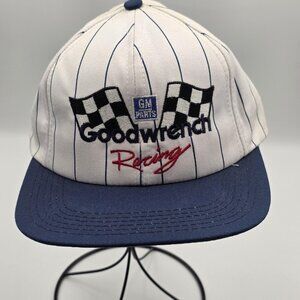 Vintage Goodwrench Racing Hat Cap Snap Back Mens One Size White Blue NASCAR 90s